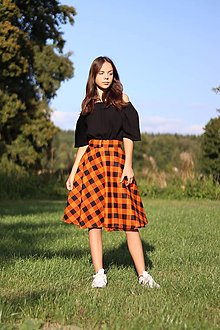 Sukne - Zavinovací sukně -flanel, více barev (Oranžová) - 15985609_