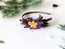 Ozdoby do vlasov - Vianočná čelenka "vôňa medovníkov" - fialovomodrá - 15985418_