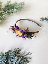 Ozdoby do vlasov - Vianočná čelenka "vôňa medovníkov" - fialovomodrá - 15985424_