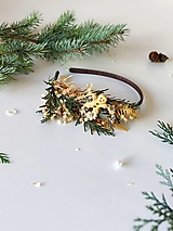 Čiapky, čelenky, klobúky - Kvetinová čelenka "vianočné perníčky" - ivory - 15985435_