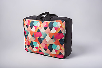 Veľké tašky - Cestovník (Rôznofarbené trojuholníky) - 15987289_