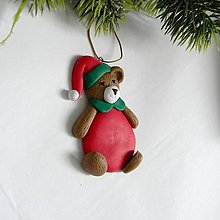Polotovary - Vianočný medvedík - plast - 9cm - 15988087_
