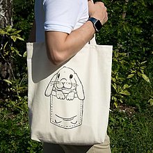 Nákupné tašky - Maľovaná taška Ušiak v náprsnom vrecku - 15987411_