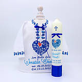 Detské oblečenie - Košieľka na krst v ľudovom štýle modrá - 15989034_