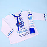 Detské oblečenie - Košieľka na krst v ľudovom štýle modrá - 15989035_