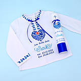 Detské oblečenie - Košieľka na krst v ľudovom štýle modrá - 15989038_