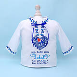 Detské oblečenie - Košieľka na krst v ľudovom štýle modrá - 15989041_