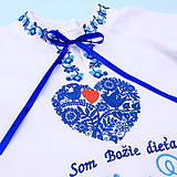 Detské oblečenie - Košieľka na krst v ľudovom štýle modrá - 15989063_