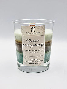 Sviečky - Opojná náruč prírody - sójová sviečka troch vôní v skle s dreveným knôtom, 230 ml - 15990110_