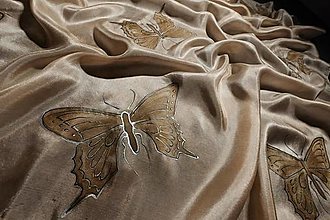 Šatky - Motýle - hodvábna šatka - 15992515_
