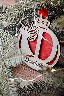 Dekorácie - Personalizovaná vianočná ozdoba - monogram - 15991923_
