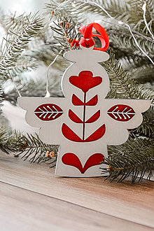 Dekorácie - Škandinávske vianočné ozdoby (Anjel) - 15992233_
