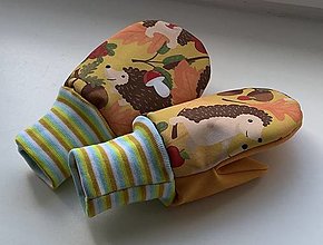 Rukavice - Softshellové rukavice-ježko v jesenni - 15991881_