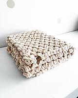Detský textil - Ručne pletená puffy deka - 15991953_