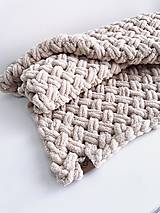 Detský textil - Ručne pletená puffy deka - 15991956_