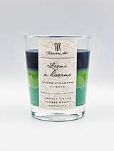 Sviečky - Lesmi a horami - sójová sviečka troch vôní v skle s dreveným knôtom, 230 ml - 15992053_