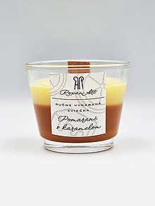 Sviečky - Pomaranč s karamelom - sójová sviečka v skle, 75 g - 15992287_