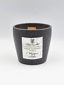 Sviečky - Medové mlieko - sójová sviečka v keramike s dreveným knôtom, 100 g - 15992352_