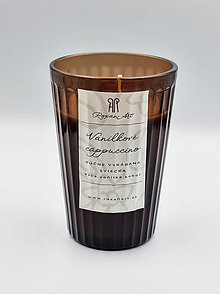 Svietidlá a sviečky - Vanilkové cappuccino - sójová sviečka v hnedom skle, 310 ml - 15992425_