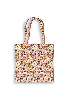 Nákupné tašky - Bavlnená taška Vianočné koláčiky (ružová) 42 x 45 cm - 15993037_