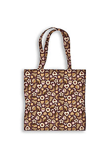 Nákupné tašky - Bavlnená taška Vianočné koláčiky (bordová) 42 x 45 cm - 15993048_