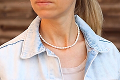 Náhrdelníky - Perlový náhrdelník - choker - 15991914_