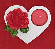 Svietidlá - Svietnik - srdce s ružou III - 15991586_