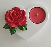 Svietidlá - Svietnik - srdce s ružou III - 15991587_