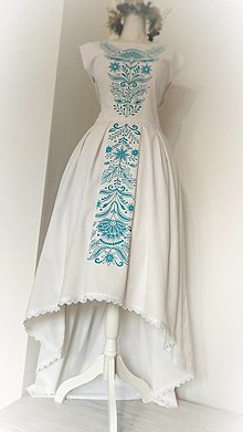 Šaty - Ručne maľované svadobné šaty - 15992795_