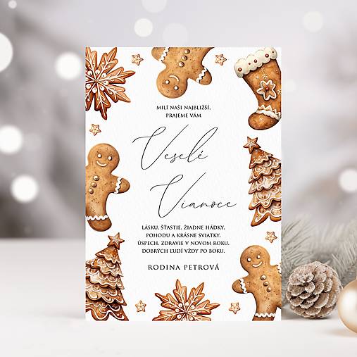 Papiernictvo - Vianočný pozdrav Perníky - 15993928_