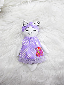 Hračky - Šaty pre mačičku Mínu-fialové - 15994160_