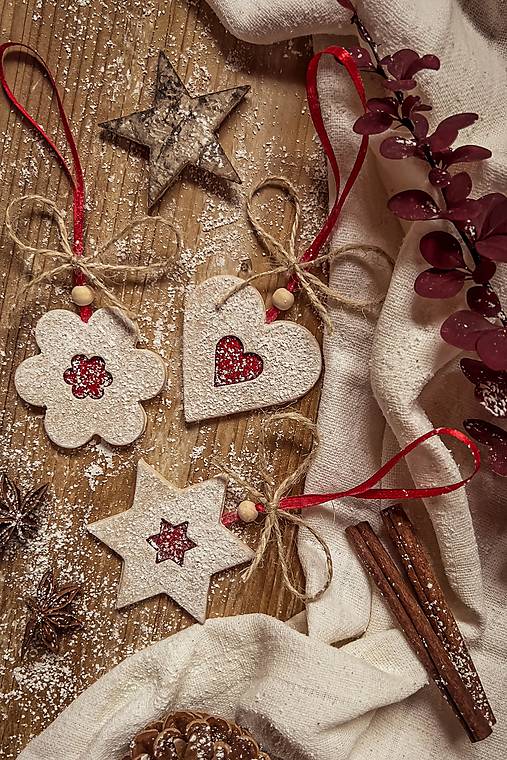 Dekorácie - Set linecké koláčiky - vianočné ozdoby - 15995239_