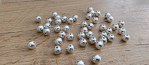 Korálky - Korálky 10 mm - Strieborné (Strieborná) - 15995724_