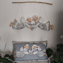 Úžitkový textil - Vankúš s anjelským párom  (Set vankúš a anjelský pár) - 15993791_