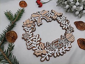 Polotovary - Vianočný veniec z dreva - 15994752_