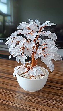 Dekorácie - Mini bonsaj biely - 15993617_
