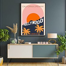 Grafika - Boho minimalistický Hollywood print (plagát) (PDF Hollywood plagát) - 15995654_