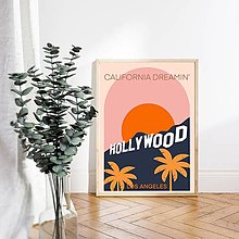Grafika - Boho minimalistický Hollywood print (plagát) (A3 Hollywood plagát vytlačený) - 15995670_