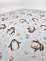 Úžitkový textil - Dekoračný vankúš Veselí tučniaci (bielo-modrý), 40 x 40 cm - 15994416_