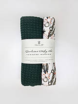 Úžitkový textil - Sada 2 bavlnených utierok Vianočná hviezda (béžovo-zelená a tmavozelená) - 15994763_