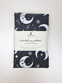 Úžitkový textil - Povlak na vankúš Zimná noc (tmavomodrý), 40 x 40 cm - 15994265_