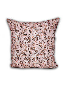 Úžitkový textil - Dekoračný vankúš Vianočné koláčiky (ružový), 40 x 40 cm - 15994353_