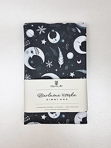 Úžitkový textil - Bavlnená utierka Zimná noc (tmavomodrá), 40 x 60 cm - 15994704_