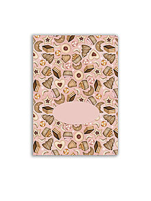 Papiernictvo - Zošit A5 - Vianočné koláčiky (ružový) - 15996858_