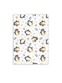 Papiernictvo - Zápisník A5 - Veselí tučniaci (bielo-modrý) - 15997024_