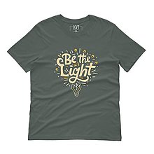 Topy, tričká, tielka - Kresťanské tričko BE THE LIGHT (Tmavá bridlica) - 15996655_