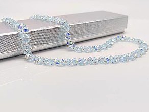 Náhrdelníky - Šitý náhrdelník Light Azore SW kryštály - 15994458_