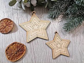 Polotovary - Vianočná ozdoba z dreva hviezda - 15996652_