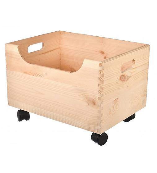 Nábytok - Drevený box na hračky s kolieskami - 15993309_
