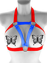 Spodná bielizeň - Elastický harness top postroj otevřená podprsenka s kovovými krúžkami - 15999897_